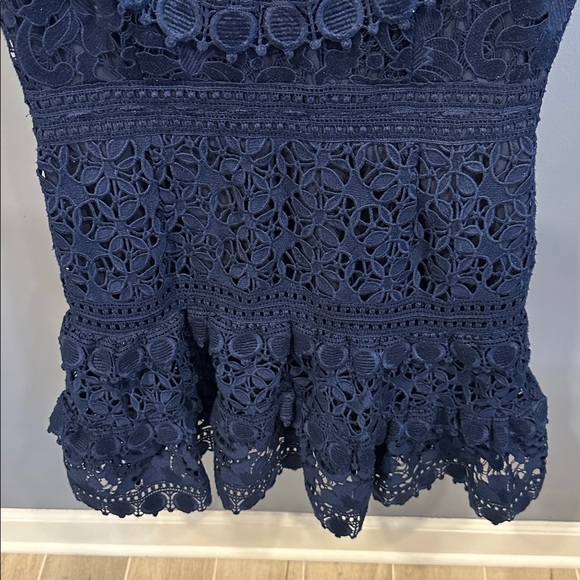 SEA NEW YORK ABBY PUFF SLEEVE SHORT DRESS - NAVY BLUE - Picture 6 of 7